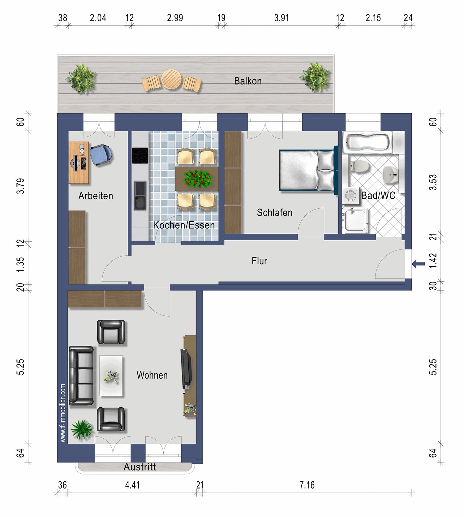 Wohnung 15 | 89 m² - VERMIETET
